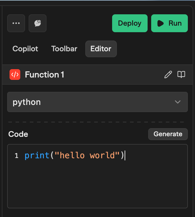 Function block with Python selected